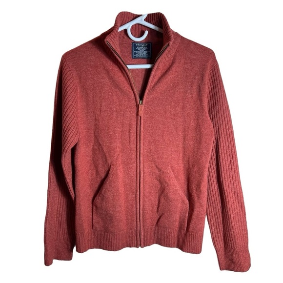 Life Is Good Sweaters - Life Is Good Embroidered Lambswool Full-Zip Sweater Jacket • Medium